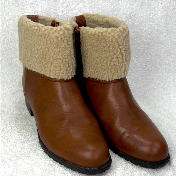 Style & Co. Shoes - Style & Co., Brown Shearling-Lined Ankle Boots